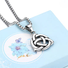 Irish Celtic Triquetra Trinity Knot Stainless Steel Necklace Retro Simple Casting Pendant Awareness Jewelry