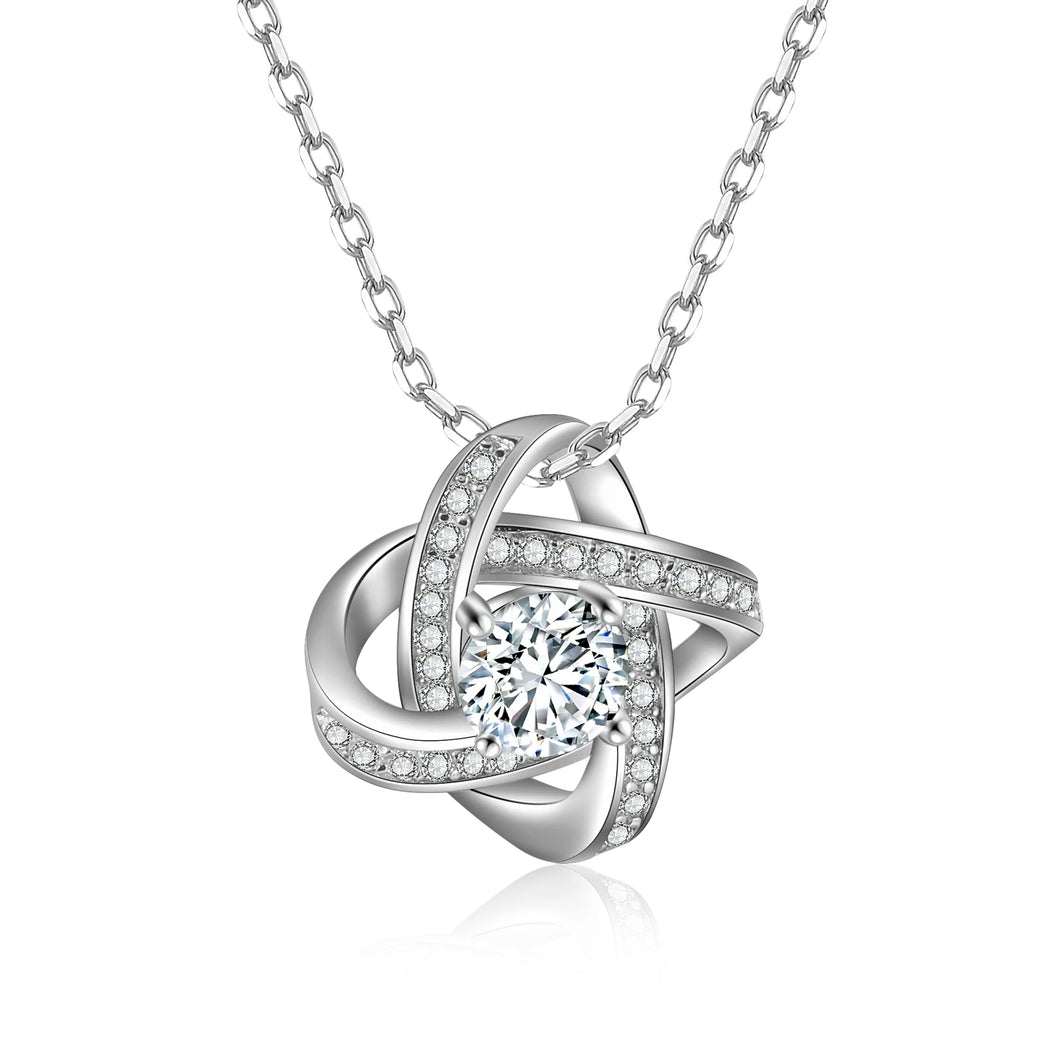 Infinity Necklace 925 Sterling Silver Pendant CZ