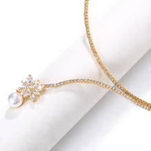 Rhinestone Collar Pearl Pendant Clavicle Chain Crystal Choker Necklace