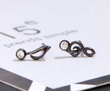 Creative musical note Earrings S 925 Sterling Silver personality earrings