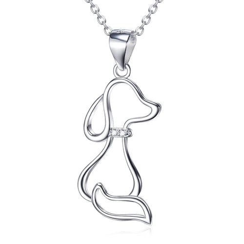 Puppy Pendant 925 Silver Necklace