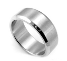 Solid Ring Stainless Steel Svart Strlk 10mm titanium steel