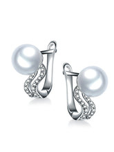 Freshwater Pearl Earring Round 7X7mm White 925 Sterling Silver Fine Jewelry Wedding Gift For Women