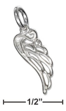 Sterling Silver Small Angel Wing Outline Charm