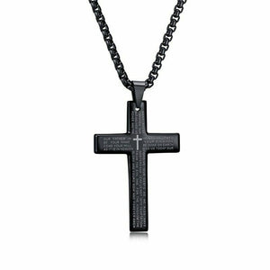 Cross Necklace & Pendant Christian Jewelry Stainless Steel Gold Men or Women