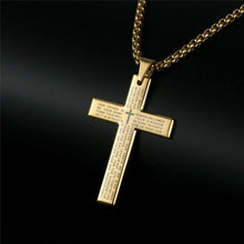 Cross Necklace & Pendant Christian Jewelry Stainless Steel Gold Men or Women