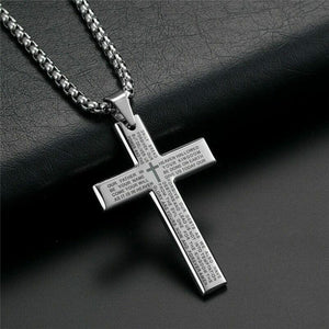 Cross Necklace & Pendant Christian Jewelry Stainless Steel Gold Men or Women