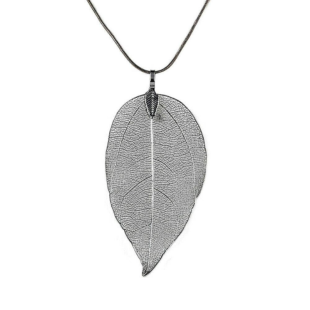 Body Colorz Necklaces Leaves Leaf Pendant Long Chain Jewelry Stainless Steel