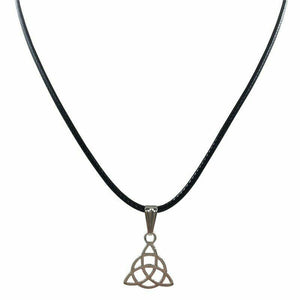 Celtic Knot Retro Peace Necklace Pendant Black Leather Cord Choker Charm Boho