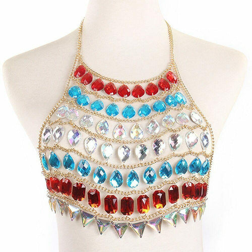 Women Nightclub Party Body Chain Jewelry Necklace Belly Beach piercing