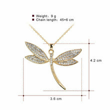 Women Necklace Crystal Dragonfly Jewelry Pendant Chain Body Colorz Jewelry