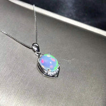 Fire Opal Pendant Necklace 925 Sterling Silver, 8*10mm Color Changing Gemstone
