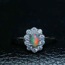 Natural Fire Opal Ring 925 Sterling Silver Size 4-12,  4*6mm Oval Shape Gemstone