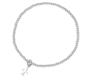 Classic 925 Sterling Silver Bead Bracelet Heart Charm  Airplane Infinity Peace