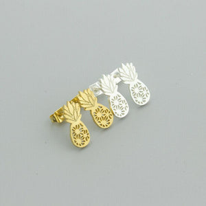 Hollow Out Snowflake Pineapple Stud Earrings Dainty Mini Post Earrings Jewelry