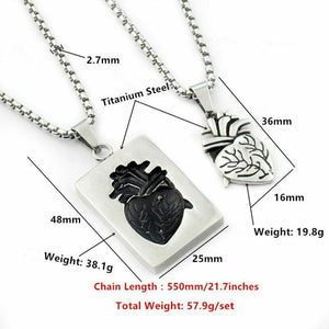 Puzzle Jewelry Collares Heart Necklace Stainless Steel Chain Pendant Collares