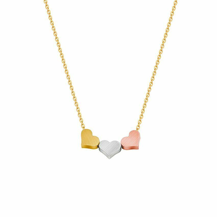 Heart Pendants Necklaces Three Best Friends Bff Jewelry Stainless Steel Gift