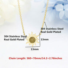 Sun Necklace Friendship Stainless Steel Long Chain Sunburst Necklace Collier