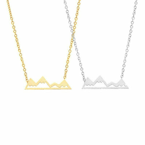 Choker Dainty Snowy Mountain Top Necklaces Women Handmade Pendant Hiking Outdoor