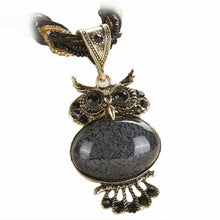 Necklace Crystal Statement Stone Owl Pendant Bohemian Jewelry Men Women