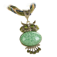 Necklace Crystal Statement Stone Owl Pendant Bohemian Jewelry Men Women
