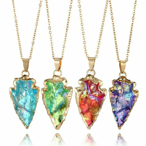 Necklace Unique Natural Colorful Stone Pendant Womens Ladies Accessories Charm