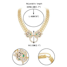 Leopard Cat Choker Necklace Austrian Crystal Statement Women Party Jewelry Wide