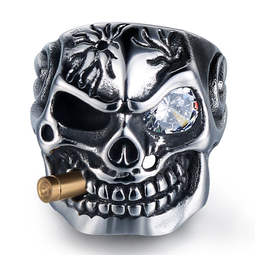Skull Steel Ring Personalized Punk Men's Ring Jewelry