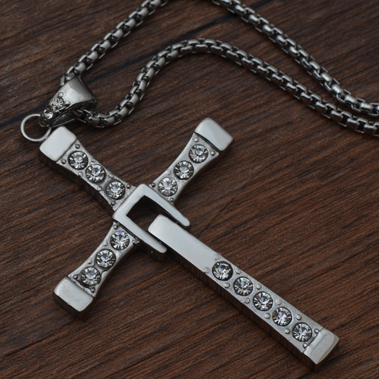 CZ Cross Necklace Fast and Furious Pendant includes 24