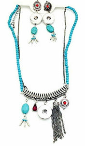 Elegant Necklace Pendants Collares Snap Button Jewelry Indian Western (fit 18mm