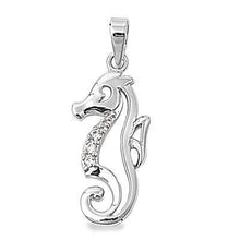 STERLING SILVER Silver Silver Pendant - Seahorse -PENDANT HEIGHT: 22mm Sea Horse CZ