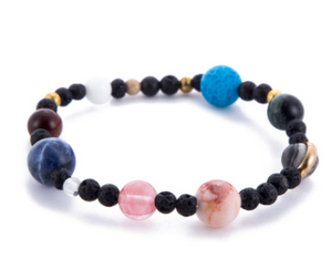 Universe, galaxy solar system 8 planet Star Bracelet natural stone bead bracelet