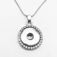 Snap button charm  jewelry CZ pendant  Necklace (fit 18mm snaps) crystal