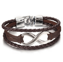 Handmade Woven 8 Words Lucky Friendship Bracelet Infinity Knot Jewelry Leather