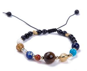 Universe, galaxy solar system 8 planet Star Bracelet natural stone bead bracelet