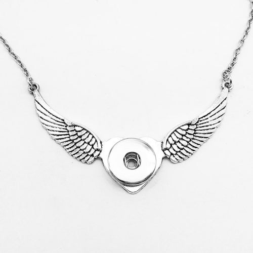 Wings love snap button jewelry angel wings pendant   (fit 18mm snaps)