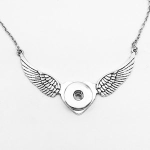 Wings love snap button jewelry angel wings pendant   (fit 18mm snaps)