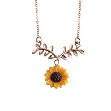 Sunflower Leaf Pendant Necklace Flower Collarbone Chains Beauty Pendant Women