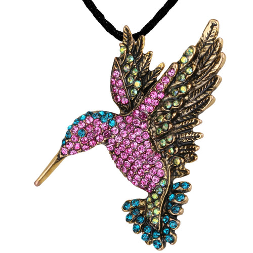 Jewelry Kingfisher Bird Necklace Brooch 2 In 1 With Chain 18"+2" Gift For Women Teen Girl Birthday Holiday Christmas Party Ba21 - Necklace