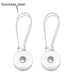 Stainless steel Snap Button Jewelry DIY Earring (fit 18mm 20mm Snaps)  Drop Earrings|