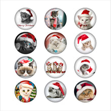 Christmas tree dog cat red cardinal 18mm/Round glass cabochons Jewelry Snap Button jewelry