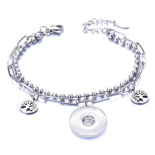 Metal Stainless steel 18mm snap button chain bracelet Love