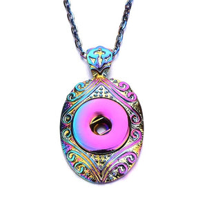 Flower Wing Butterfly Heart Dragonfly Multicolor 18mm 20mm Snap Button Necklace